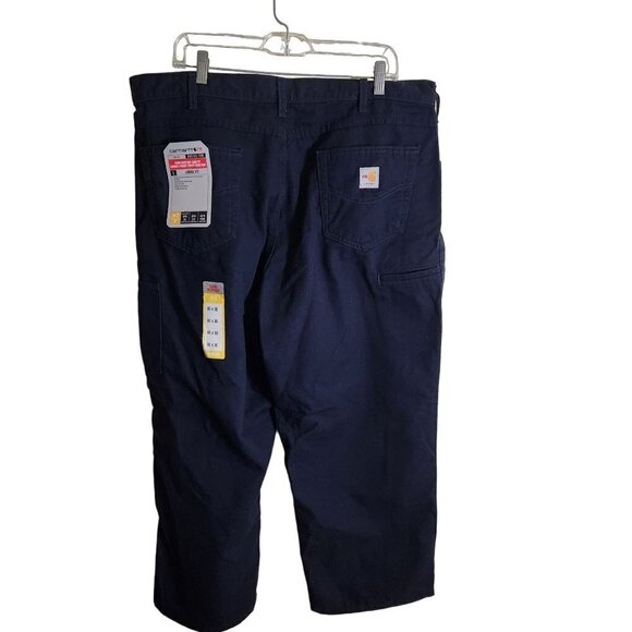 Carhartt NWT Flame Resistant Loose Fit Canvas Workwear Navy Pants Size 40x30 - Picture 3 of 16